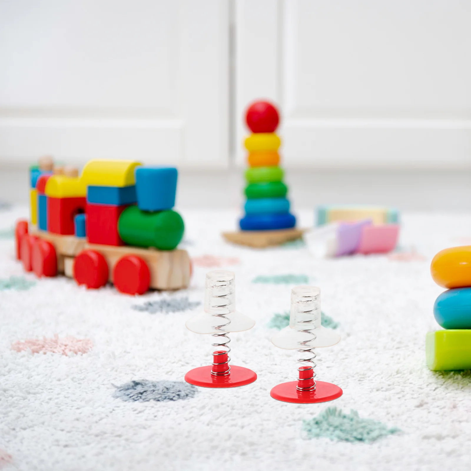 

50pcs Spring Suction Cup Creative Diy Bouncing Plaything For Kids Fidget Sensory Party Favors Stocking Stuffers Bulk Small