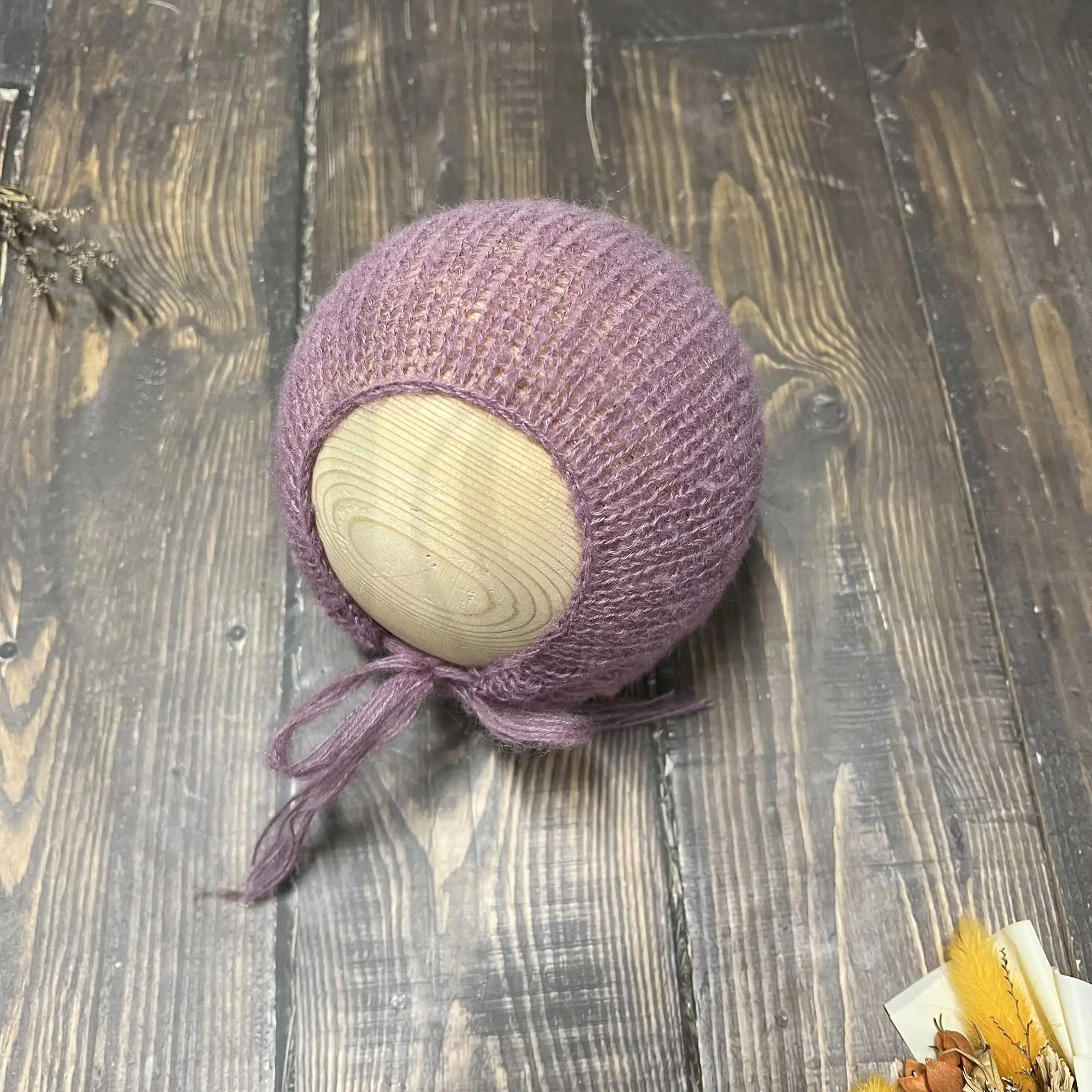 Don&Judy Handcraft Newborn Photography Props Mohair Hat Soft Stretchy Bonnet for Boy Girl Infant Photo Shooting Accessories Gift