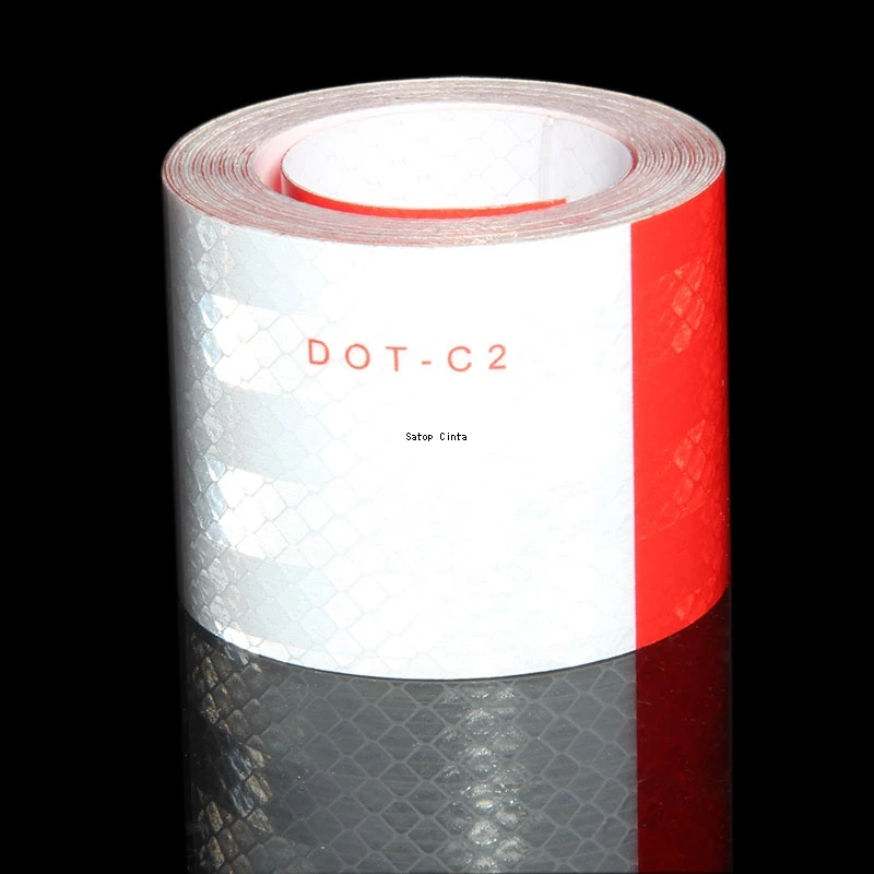 DOT-C2 Truck Reflective Safety Tape Red White Conspicuity Safety Warning Reflectors Film Waterproof Adhesive Sticker For Vehicle