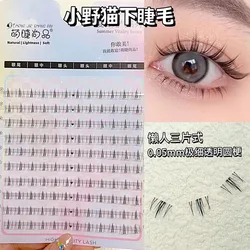 Segmentierte untere Wimpern Comic Wimpern natürliche untere Wimpern weiche Manga Wimpern Bündel Wimpern Cluster koreanisches Make-up