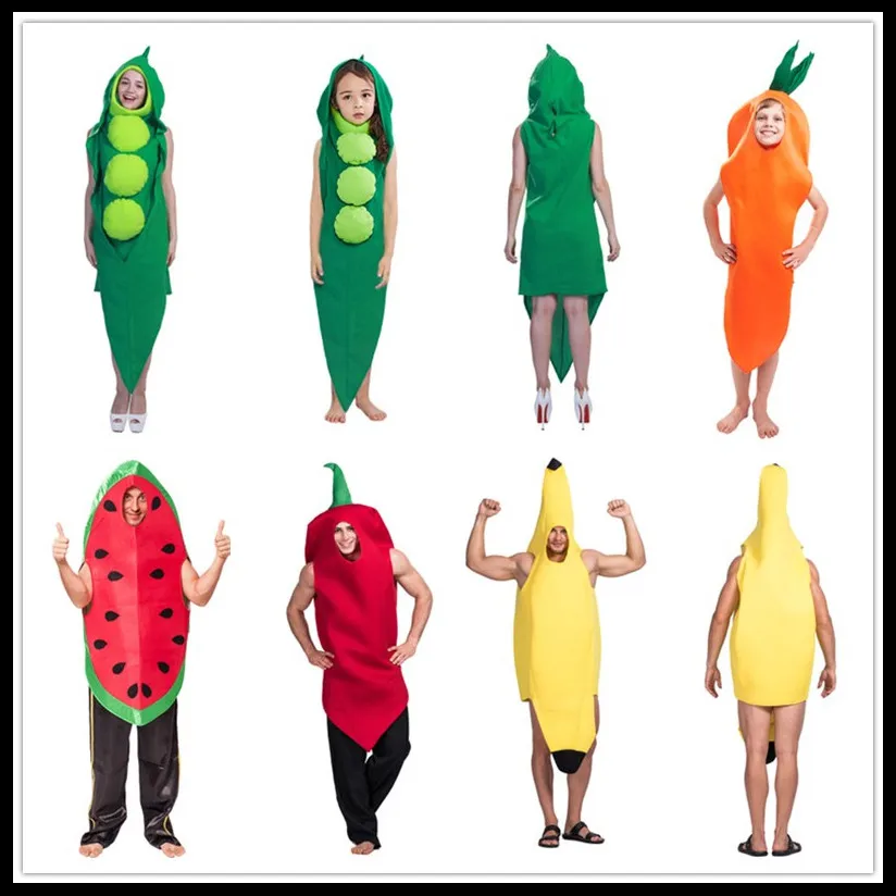 Costume cosplay per adulti loween Pisello Carota Pepe Anguria Banana Frutta Verdura Vestito a tema Estate 209 Abbigliamento da ballo