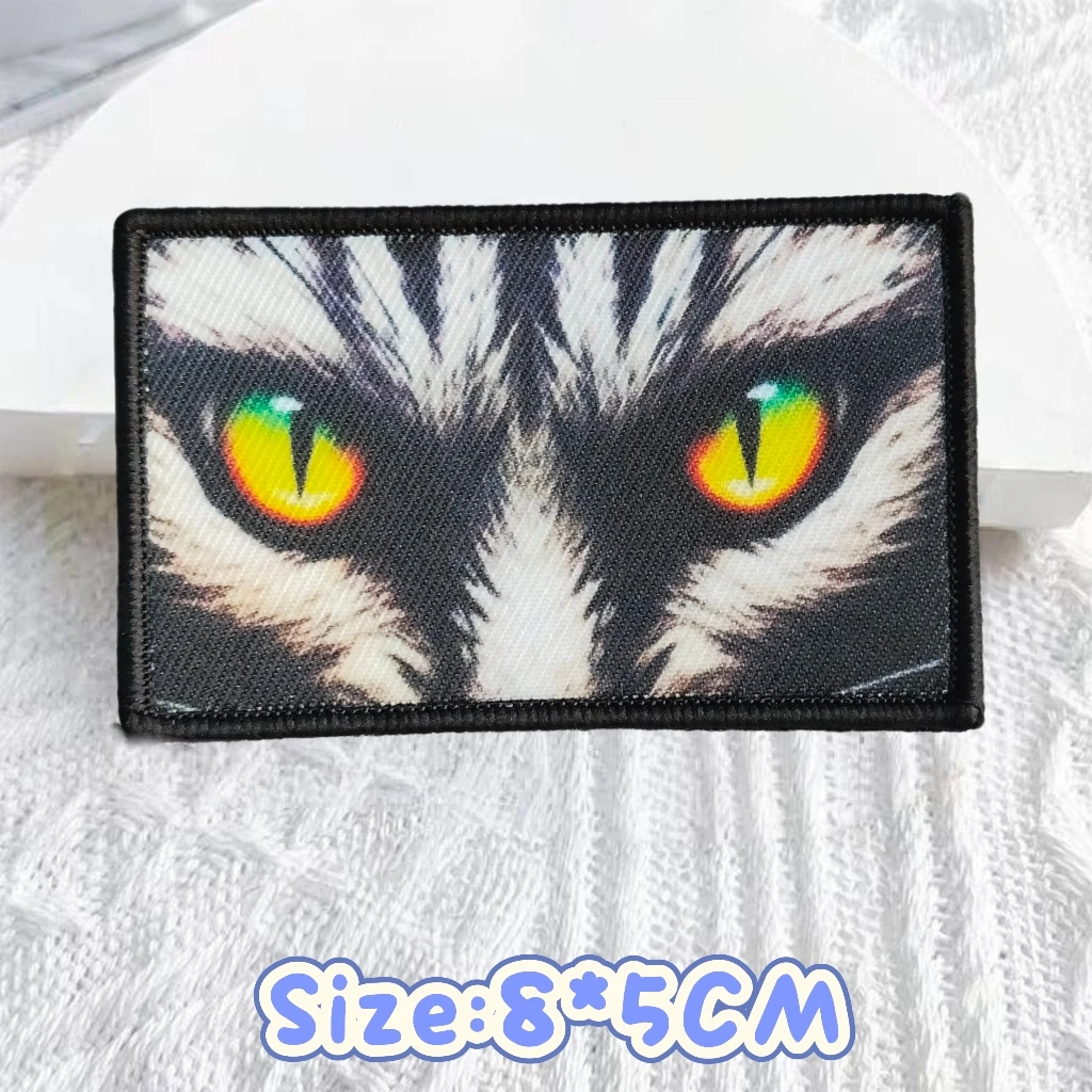 Fierce Beast Tiger Head Printing Patch Tigers Half Face Eyes Tactical Morale Badge Backpack Helmet Stickers Patches for Clothing