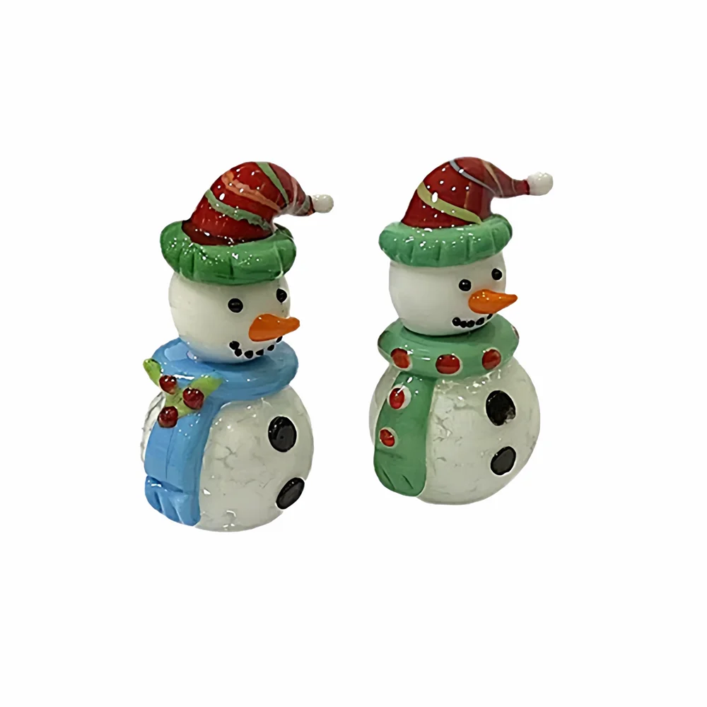 

Handmade Murano Glass Snowman Figurine Cute Home Desk Decor Collection Creative Christmas Ornament Holiday New Year Party Gift