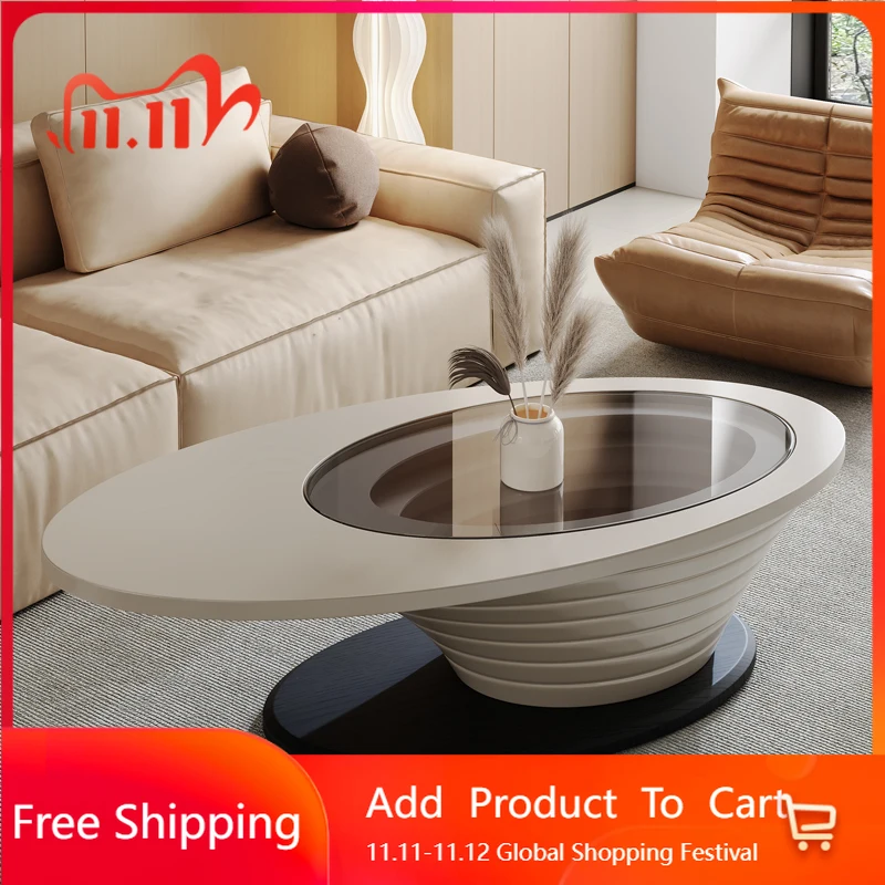 

Round Designer Coffee Table Books Nordic Aesthetic Unique Coffee Table Glass Living Room Modern Mesa Auxiliar Salon Furniture