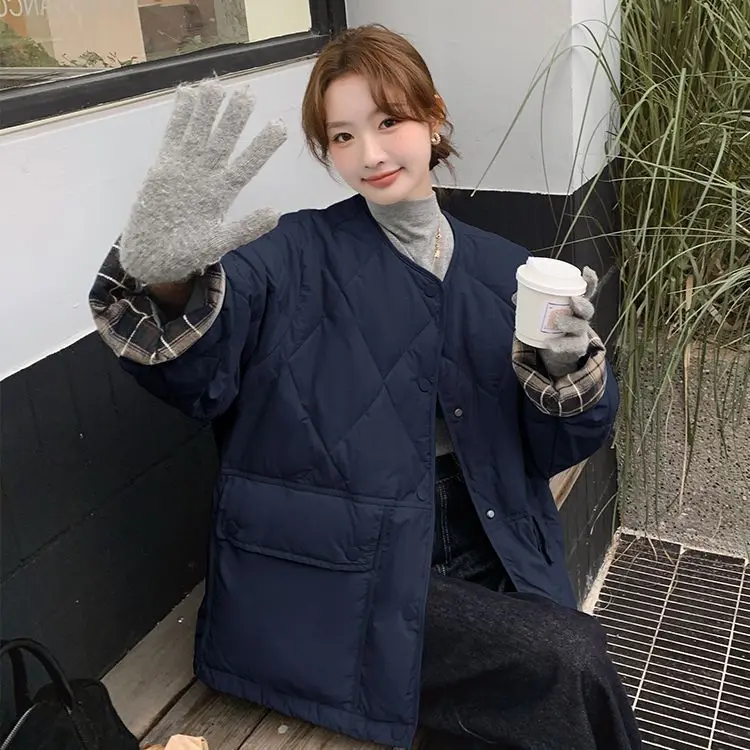 

Пальто-парка женское розовое, европейский стиль, макси-длина, свободный крой, глубокие карманы, смесь чистого хлопка, с графическим принтом, привлекательный внешний вид, нейтральный