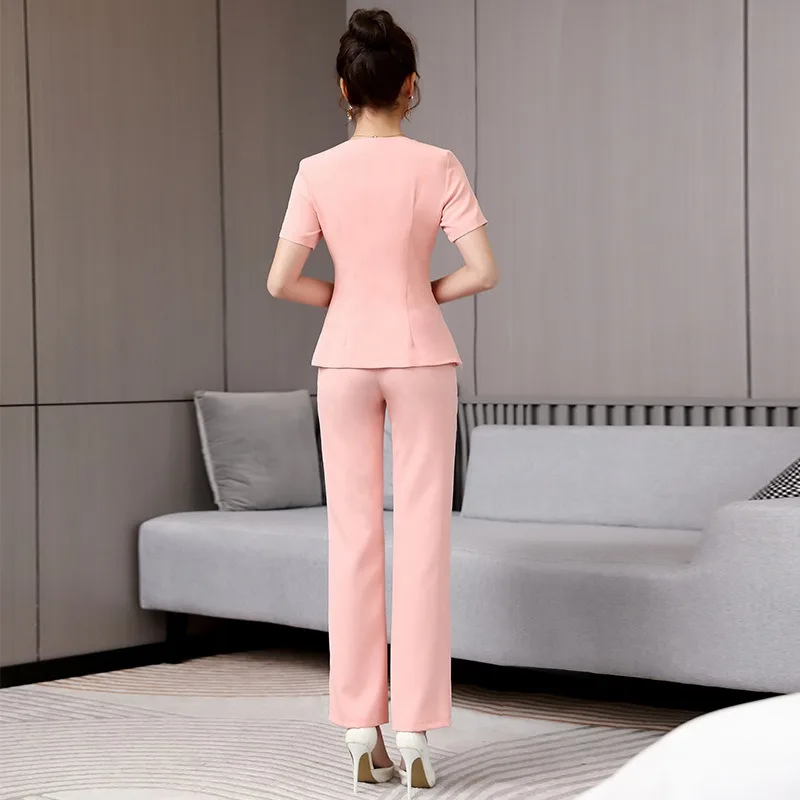 Uniforme de Spa para salón de belleza para cosmetólogo, conjunto de traje de técnico de masaje tailandés para el trabajo, uniformes de belleza para baño de pies