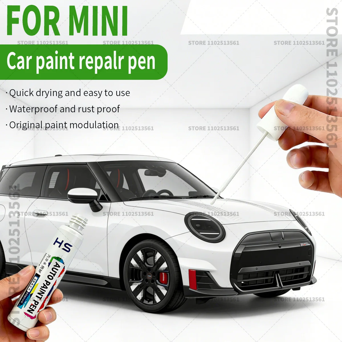 For 2013-2025 MINI Car Paint Repair Pen Restores Original Factory Paint Finish Grey Blue Pepper White 850 Chili Red 851 Green