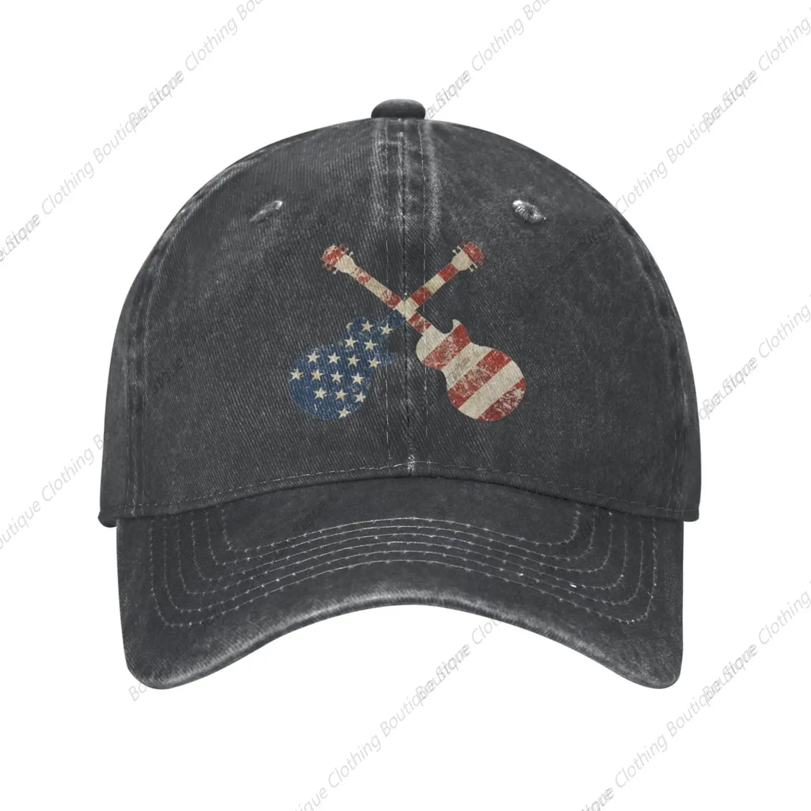 

Guitar Shaped Old Grunge Vintage American Us Flag Hat Baseball Cap Adjustable Dad Hats Gift for Men Women Outdoor Activities