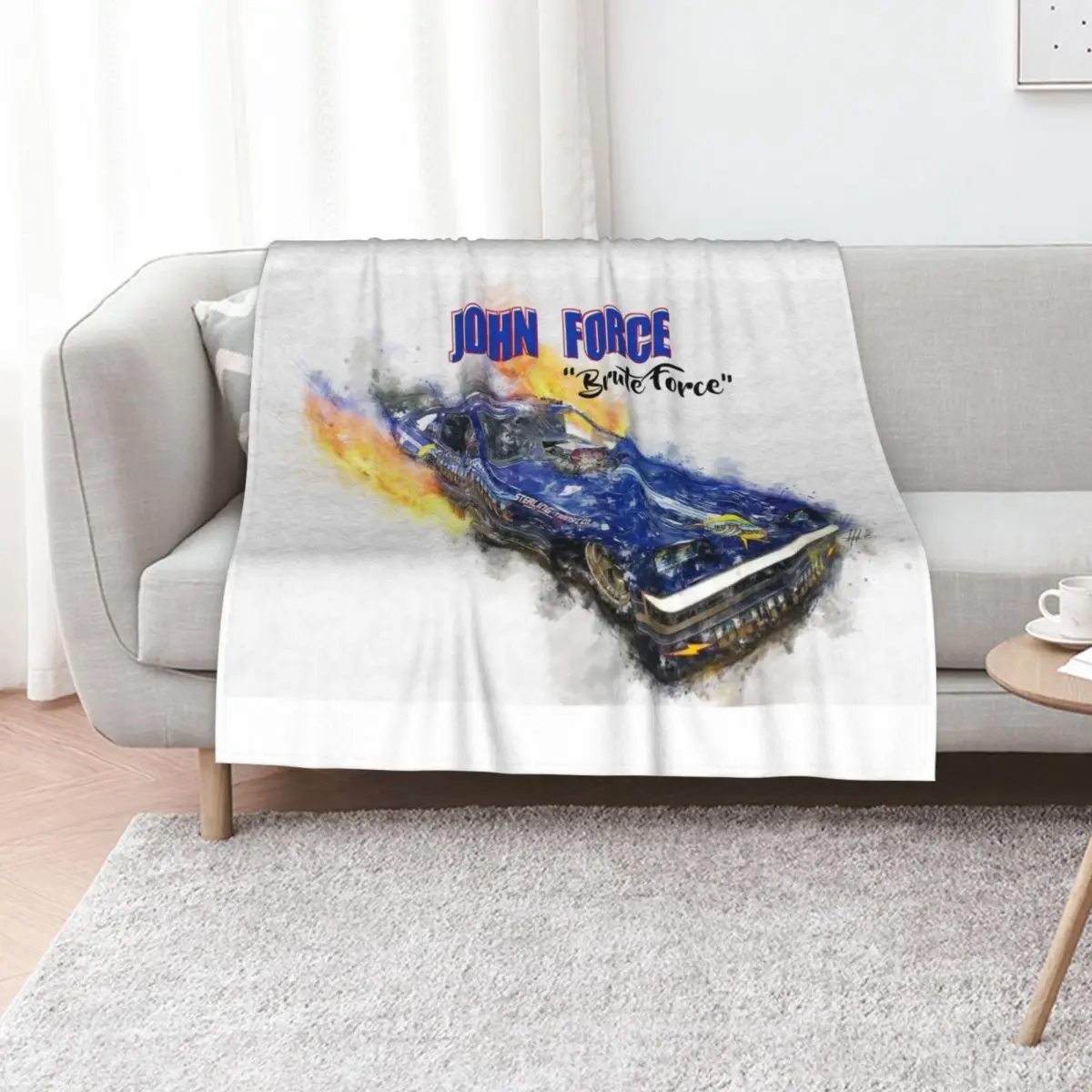John Force Brute Force Throw Blanket Plaid on the sofa Bed Fashionable Vintage Bed covers Furry Flannel Fabric Blankets