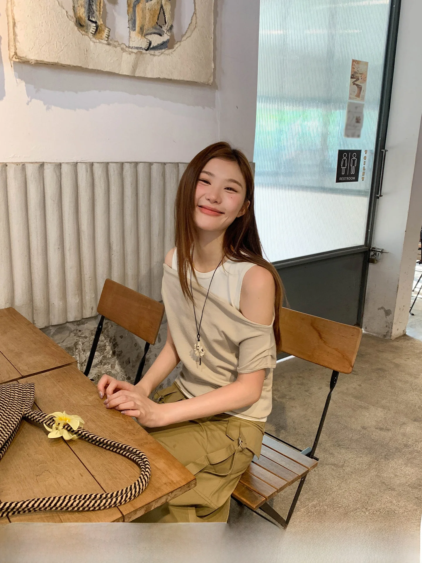 

Capsule Knitted Vest One Shoulder Top Two Piece Set Short Sleeve round Neck Casual Style Women's Summer Fashion Hi