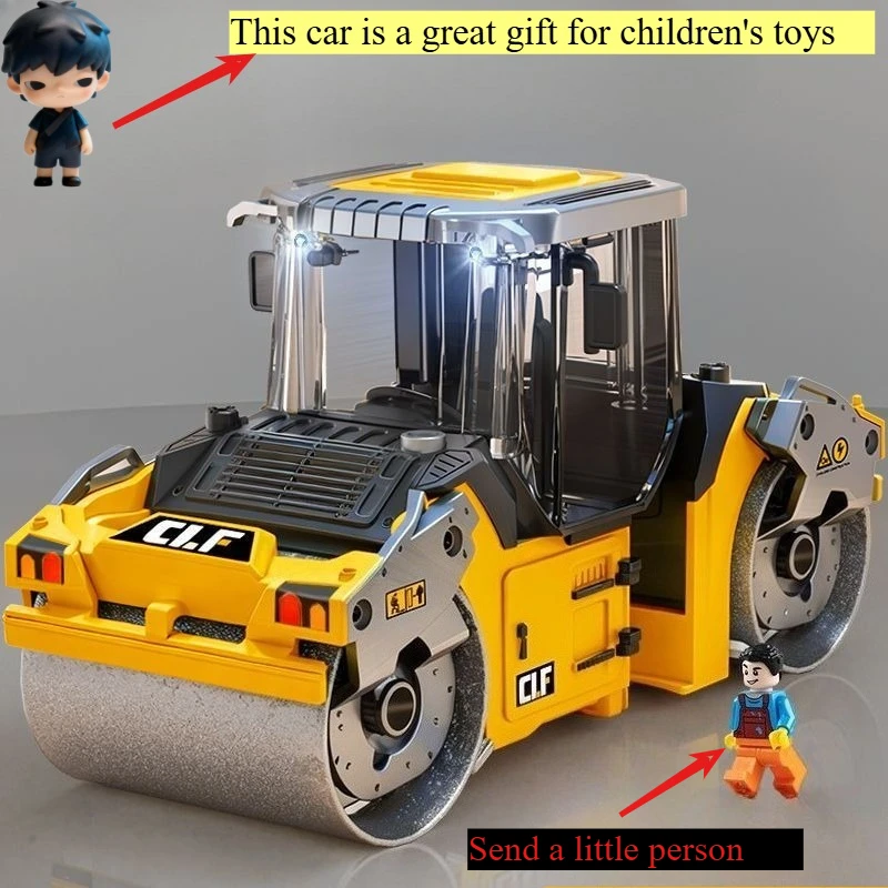 

Large alloy double-cylinder roller model simulation engineering vehicle, boy gift, children's toy car