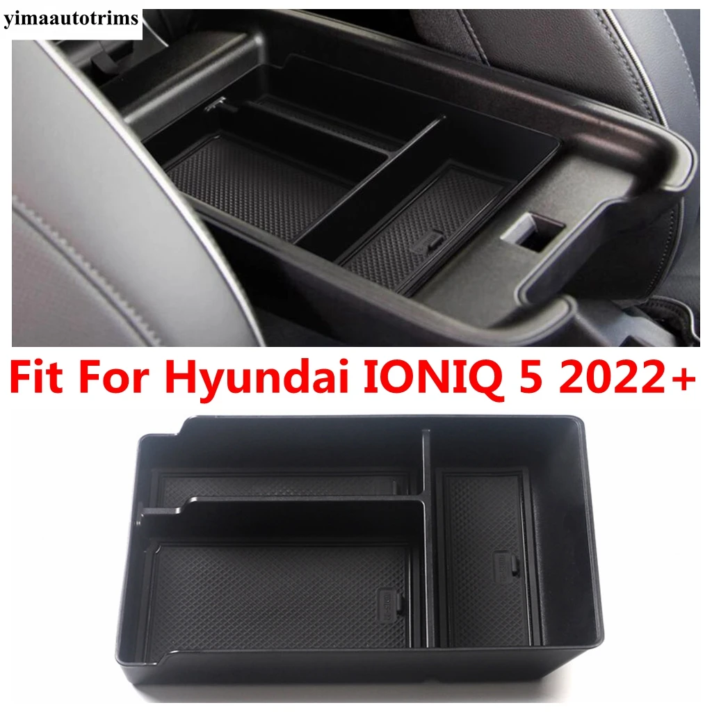 

Car Central Console Storage Box Container Organizer Holder Tray Plastic Interior Accessories For Hyundai IONIQ 5 2022 - 2024