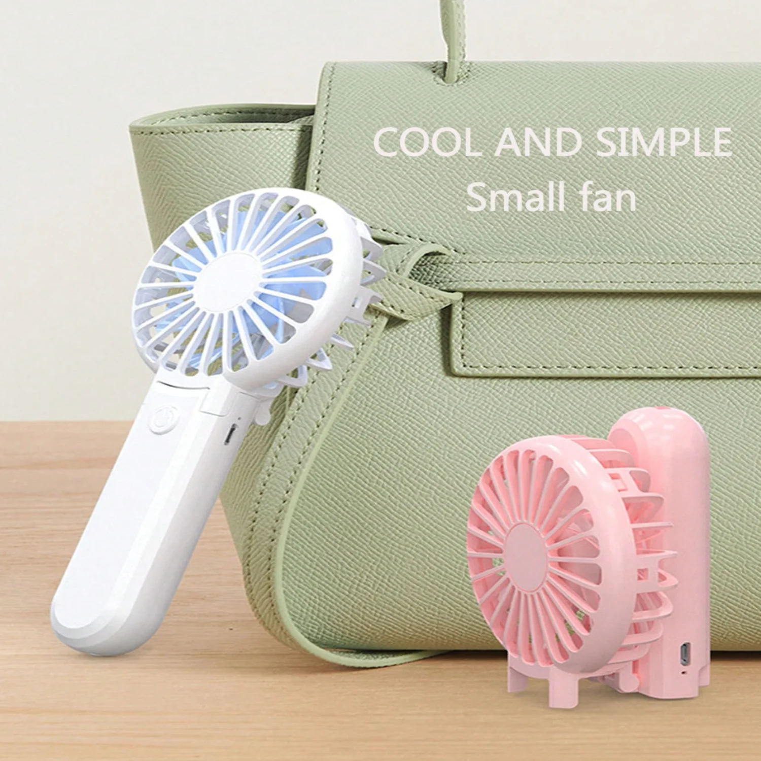 1 szt. Prosty ręczny mini wentylator, przenośny zewnętrzny wentylator ładujący USB lub mini wentylator stacjonarny do biura i użytku