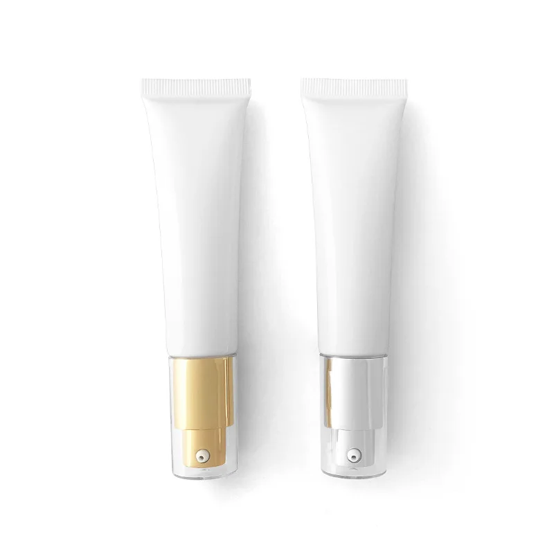 

25/50Pcs Empty Airless Pump Soft Tube 30/35/40ML White Cosmetics Travel Container Lotion Squeeze Bottle Essence Cream Tube