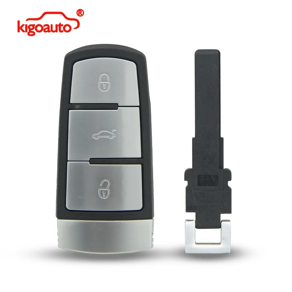 Kigoauto 3C0 959 752 BA Smart Key Shell 3Button for VW Passat B6 3C B7 3C0959752BA