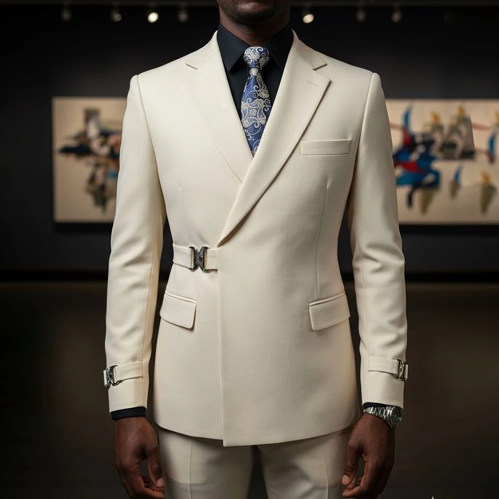 

Elegant Men's Suits Luxury Wedding Notch Lapel Slim Fit 2 Piece Jacket Pants High Quality Male Clothing Customized Outfit Blazer