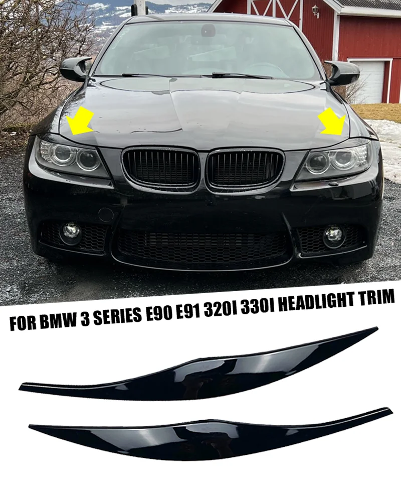 Für BMW Zubehör 3er E90 E91 320i 330i Scheinwerfer Augenbrauen Augenlid 2005 2006 2007 2008 2009 2010 2011 Limousine/Touring – Detail 1