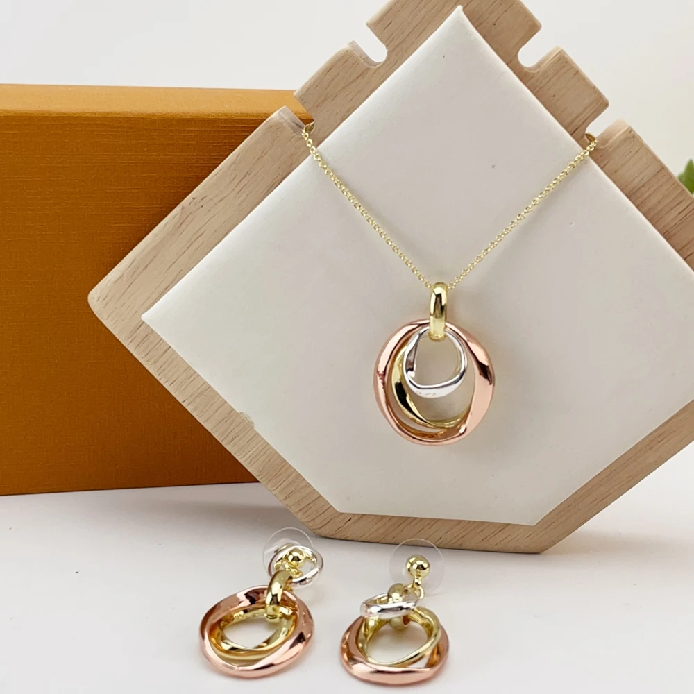 Fashion Classic Jewelry Set For Women Earrings Pendent Romantic Necklace Sets For Wedding Party Anniversary Gift KY25468