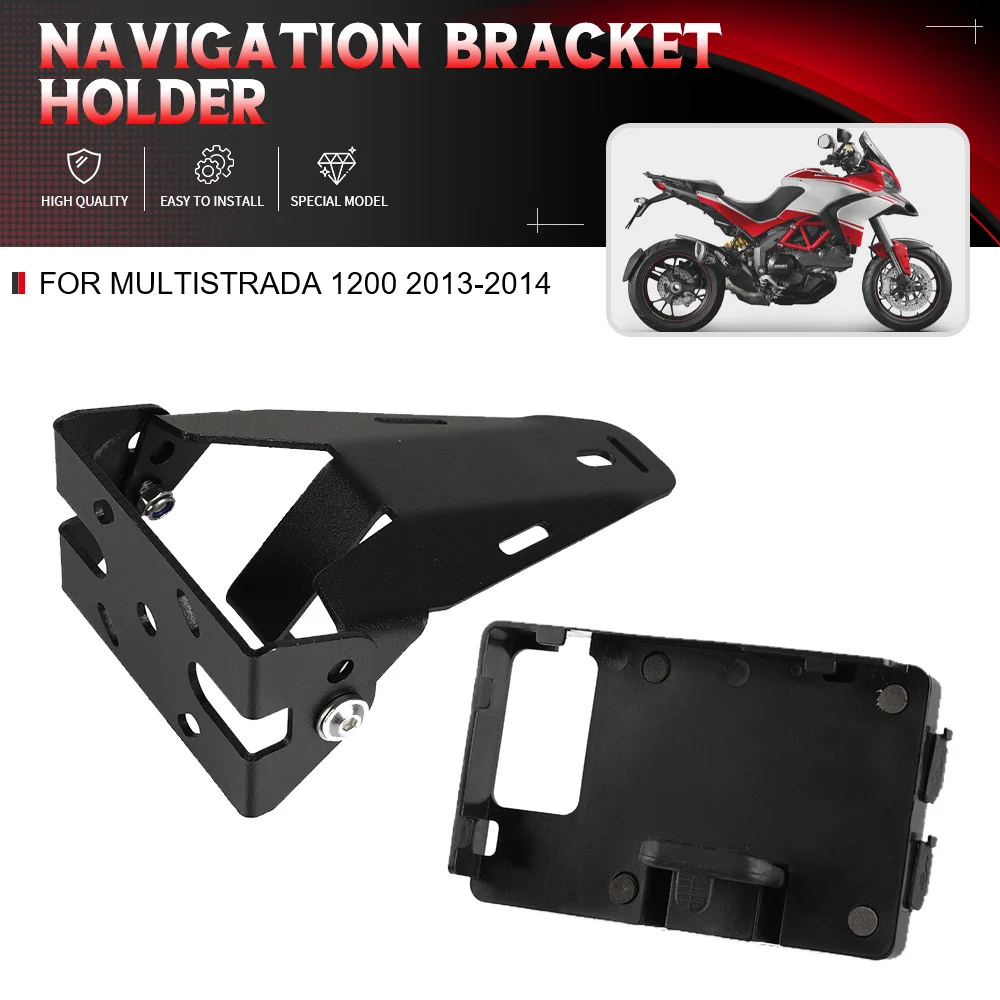 

FOR DUCATI MULTISTRADA 1200 2013-2014 MULTISTRADA1200 Motorcycle GPS/SMART PHONE Navigation GPS Plate Bracket Adapt Holder