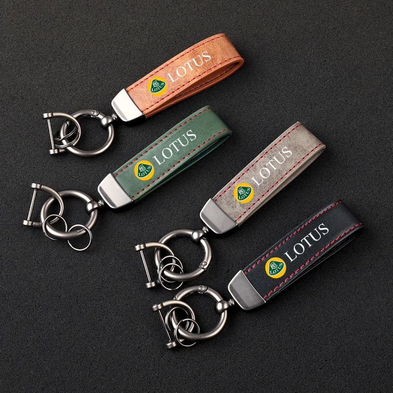 Premium leather Ultra-clear printing Metal fob key chain For LOTUS Accessories