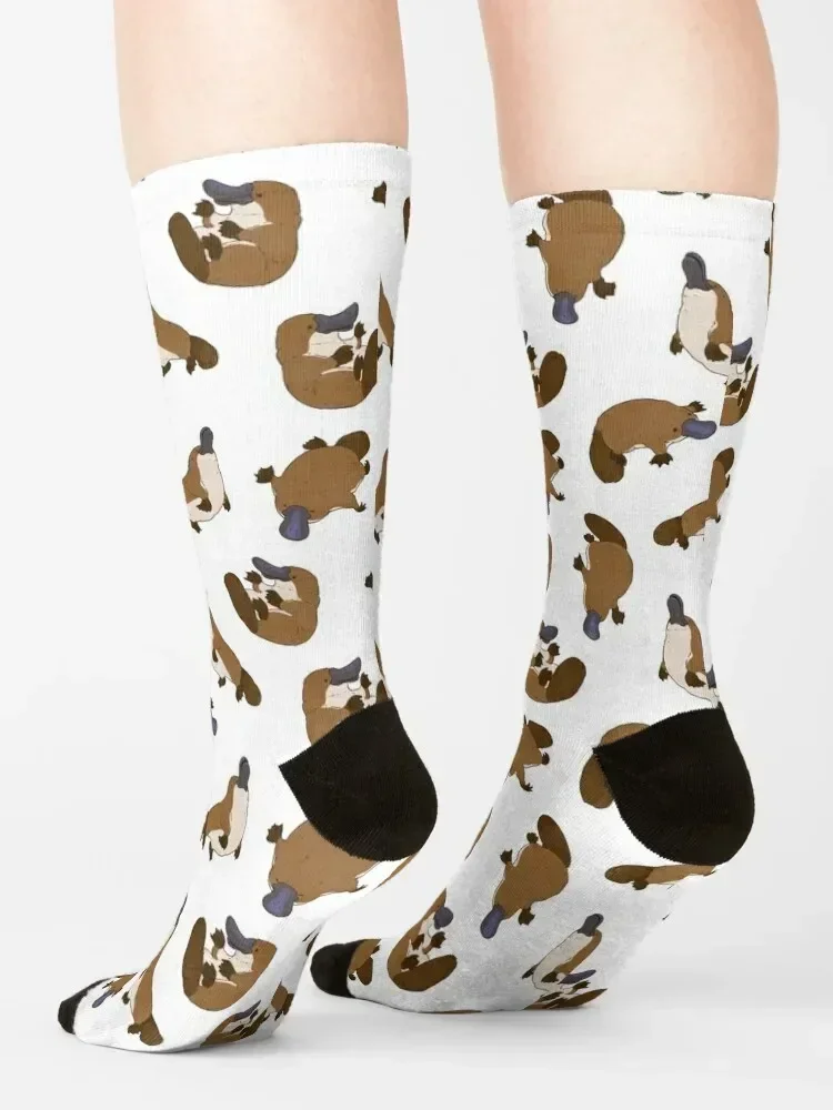 Calcetines con estampado de ornitorrinco adorables, calcetines nuevos felices de dibujos animados para niña y hombre