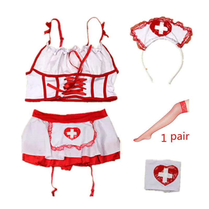 Sexy Cosplay Nurse Uniform Erotic Lingerie Babydoll Dress Roleplay Nurse Outfits Flirting Underwear Women Clothes Costume