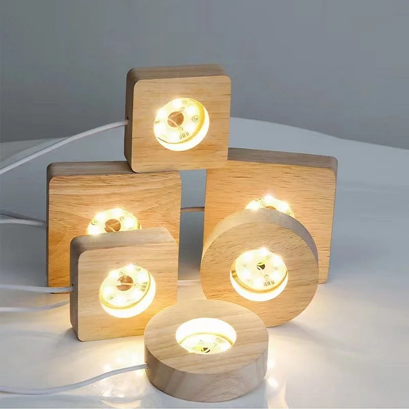 Circular Luminous Night Light with Crystal Ball Bse Touch Charging USB Desk Lamp Room Bedroom Bedside Portable LED Night Lamps