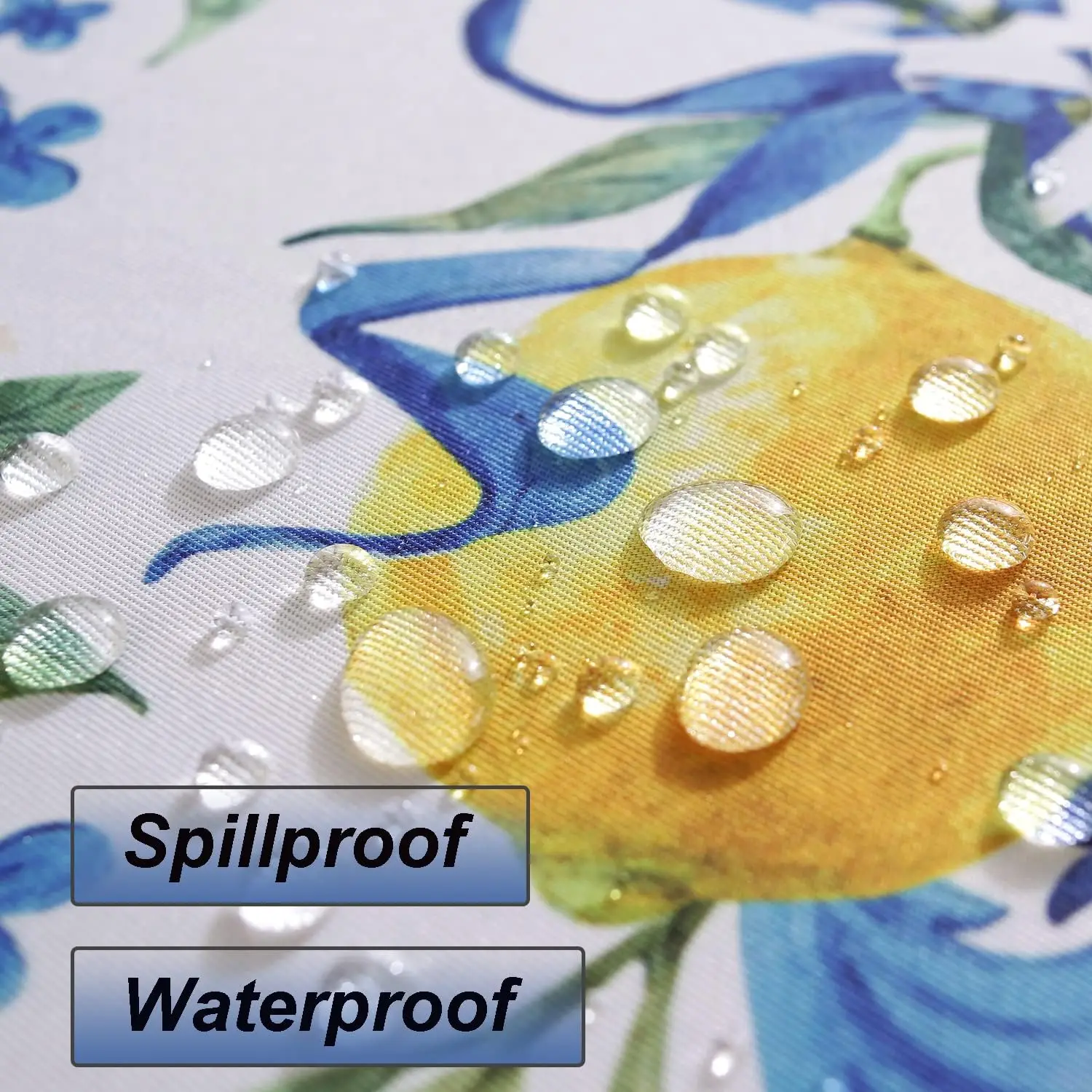 Summer Lemon Flower Rectangle Waterproof Tablecloth Party Decor Washable Farmhouse Kitchen Dining Tablecloth Wedding Decorations