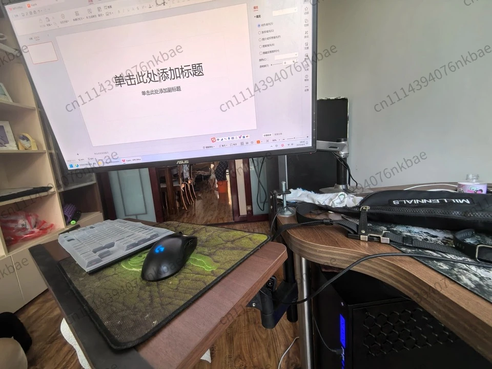 Ergonomic Adjustable Foldable Swivel Under Desk Keyboard Tray Pull Out Bracket with Mouse Holder Office Workstation Accessory