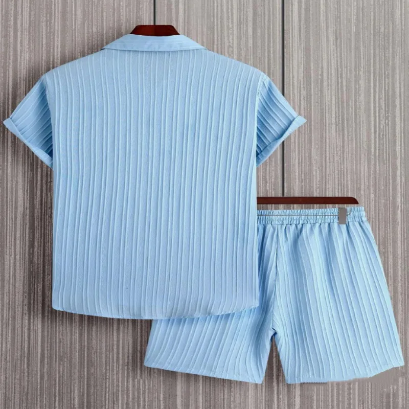 2026 Sommer Neuheit Herren 2-teiliges Set Kurzarmhemd & Shorts – Leicht, Atmungsaktiv, Lässig, Streetwear, Trendig für Alltag & Urlaub – Detail 10