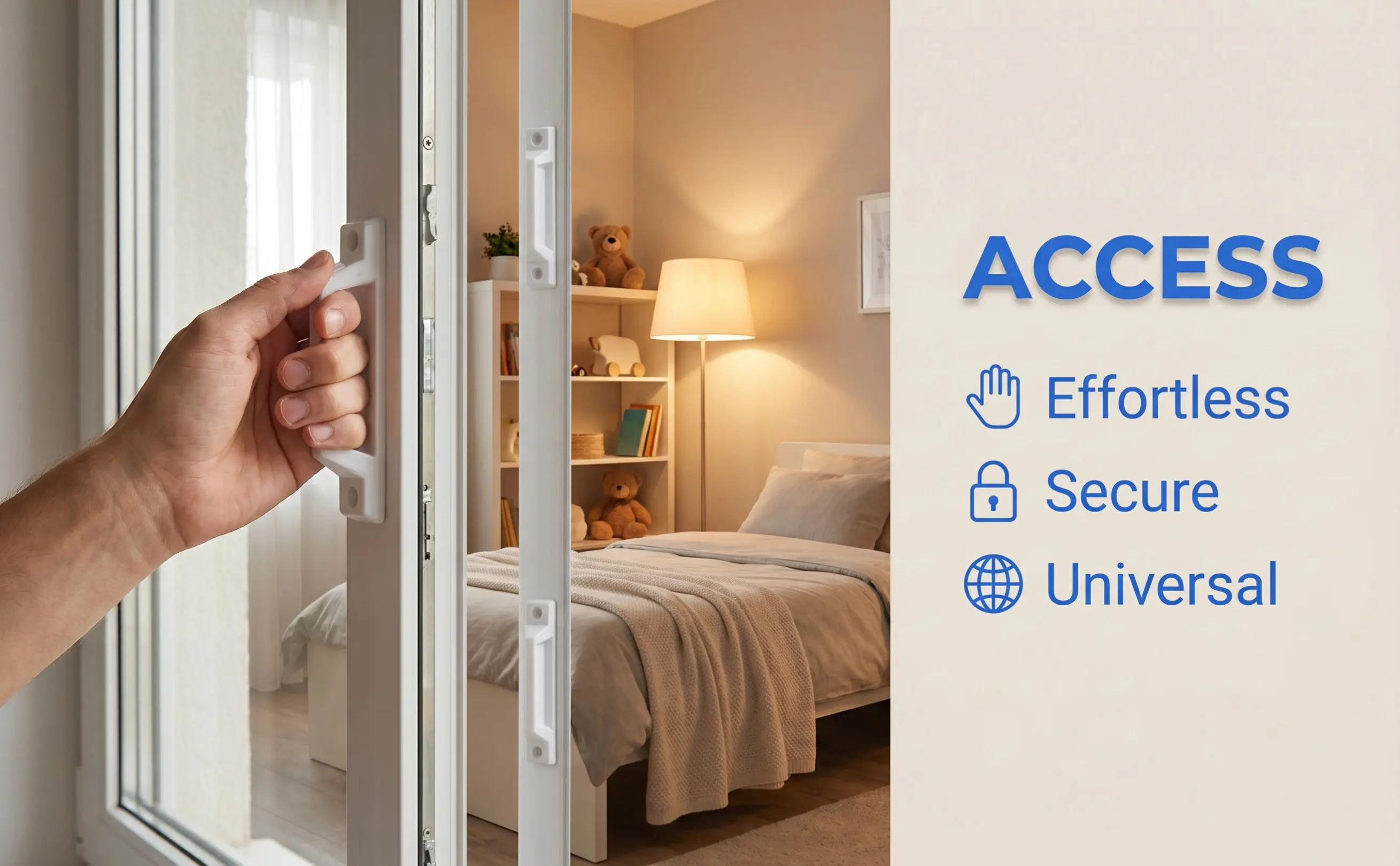 4Pcs Thickened Window Handle Straight Cabinet Pull Handle Sliding Door Wardrobe Drawer Handles Anti-Slip Heavy Duty Hardware