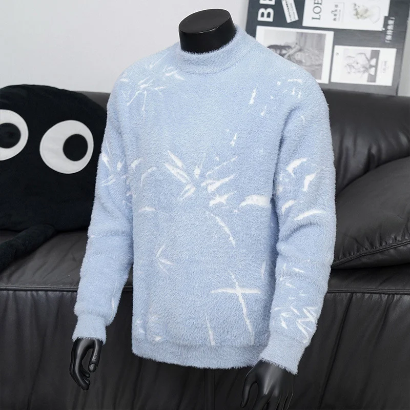 Sweater Round Neck Sweater Pattern Geometric Drawing Pullover Casual Sweater Top