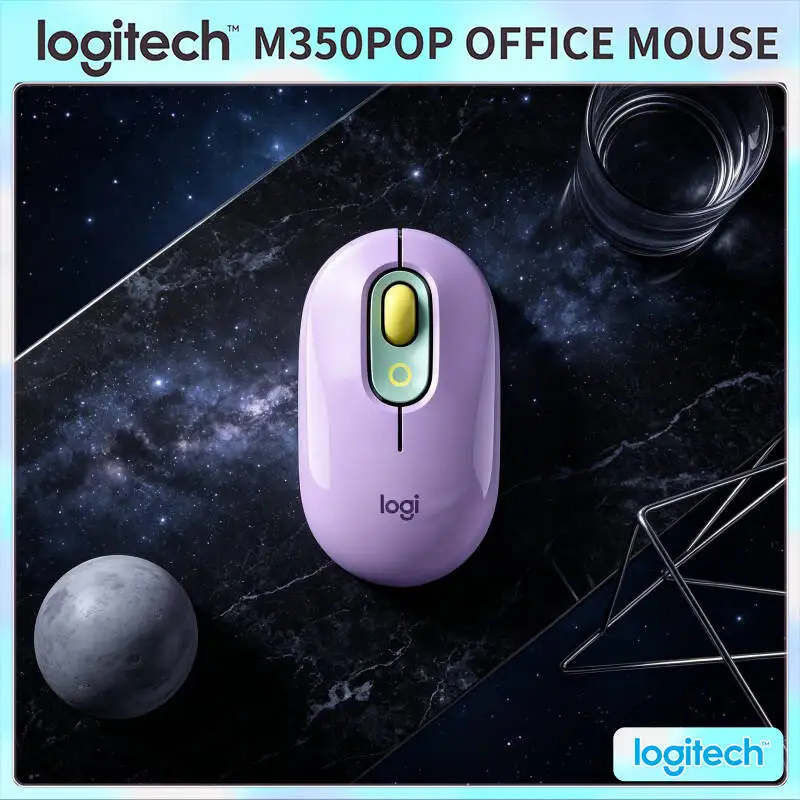 Ratón Inalámbrico Logitech M350 POP con Alcance de 10m, Funcionamiento Silencioso para Dispositivos Microsoft Surface Laptop y Surface Book Series