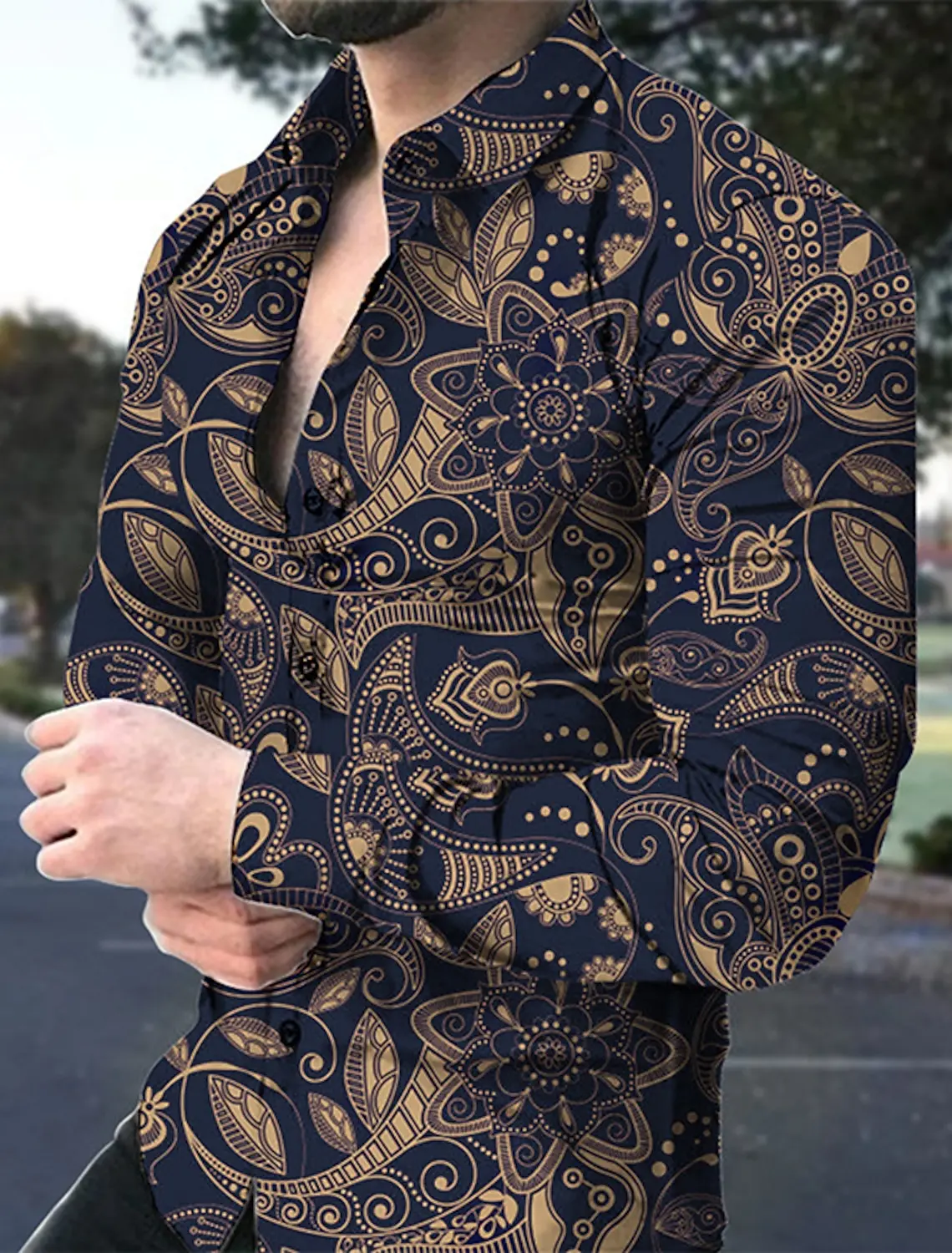 Men's Shirt Graphic Shirt Boho Shirt Floral Turndown 3D Print Outdoor Street Long Sleeve Button-Down Apparel Fashion Designer