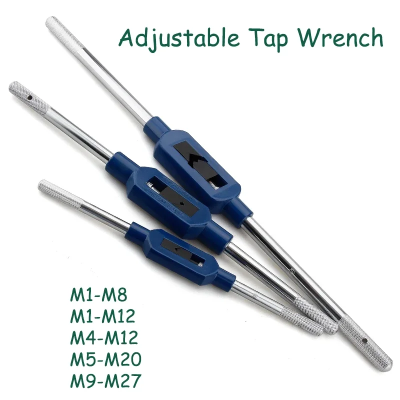 

1PCS Adjustable Tap Wrench for Thread Tap Handle Steel Hand Taps Holder Tapping Reamer Tools Tapping Tools M1-M27