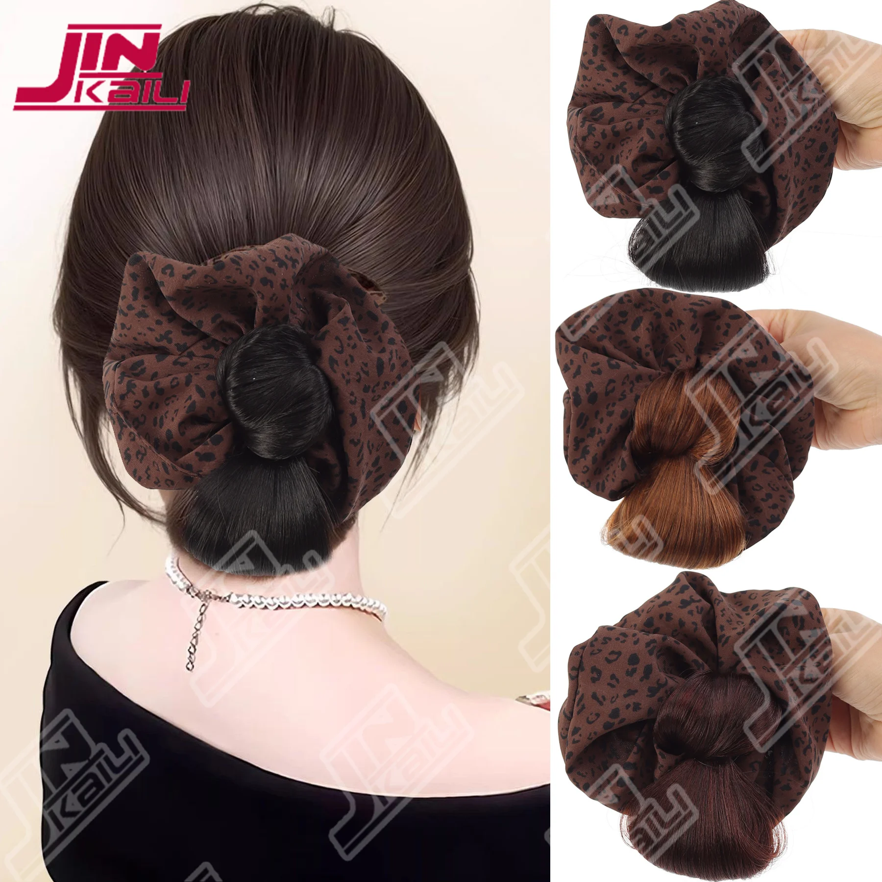 JKL Clamp Low pill head wig grab clamp twist disc hair bag Leopard print headband clip wig