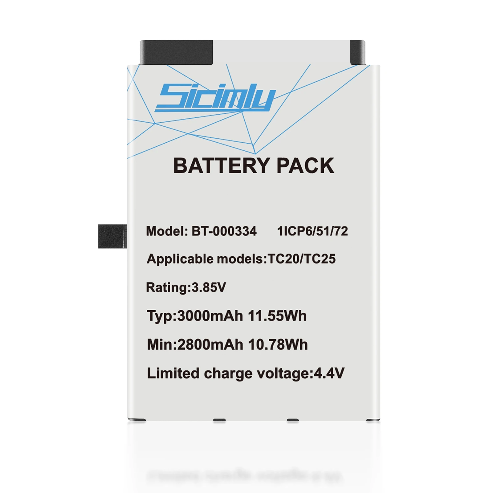 battery For Zebra Scanner TC20,TC25,TC200J,TC25CJ,BT-000334 Replacement battery,3000mAh