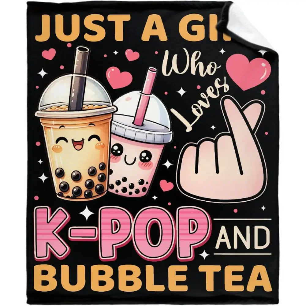 

Супермягкое легкое одеяло с тематикой Bubble Tea, 120x90 дюймов, идеально подходит для всех сезонов, размер Extra King Size