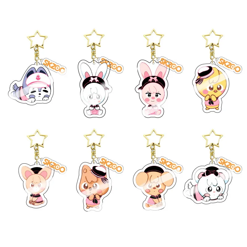 

Прозрачный двусторонний акриловый брелок Stray Kids SKZOO с мультяшным дизайном, подвеска Star Periphery