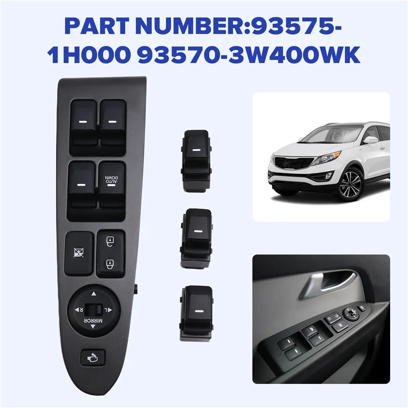 

A30P-93575-1H000 93570-3W400WK Автомобильный переключатель стеклоподъемника для Kia Sportage 2.0L 2011-2017