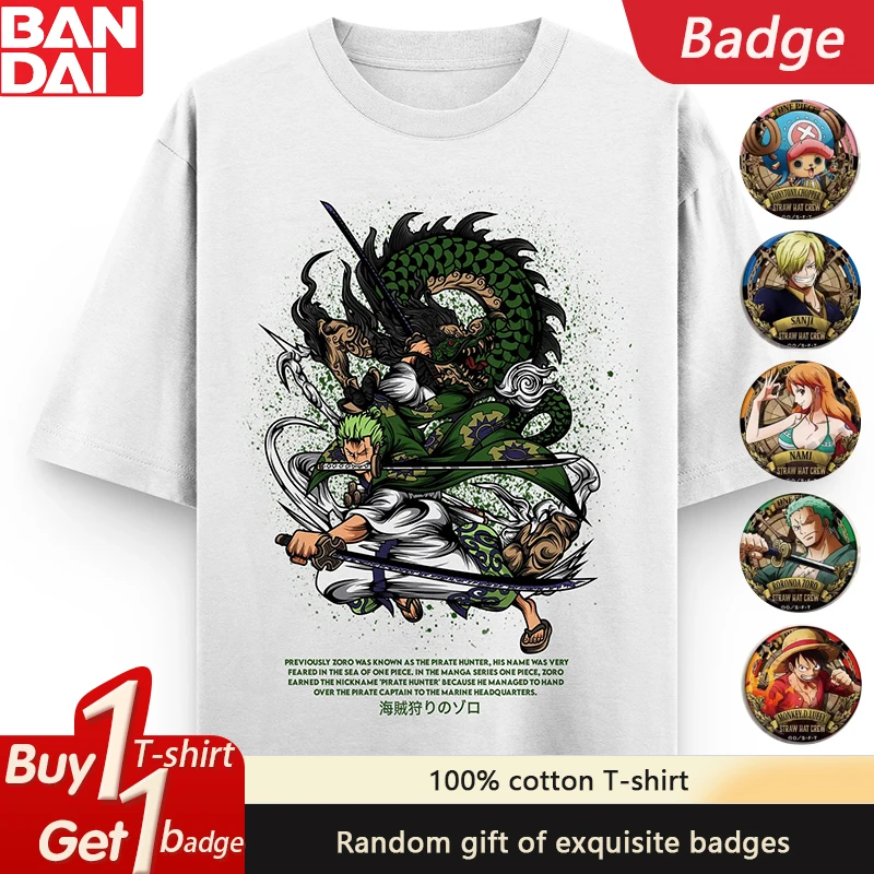 

2025 ONE PIECE Peripheral Summer Cotton Short Sleeve T-Shirt Hot Blood Anime Men's and Women's Sports Breathable T-Shirt