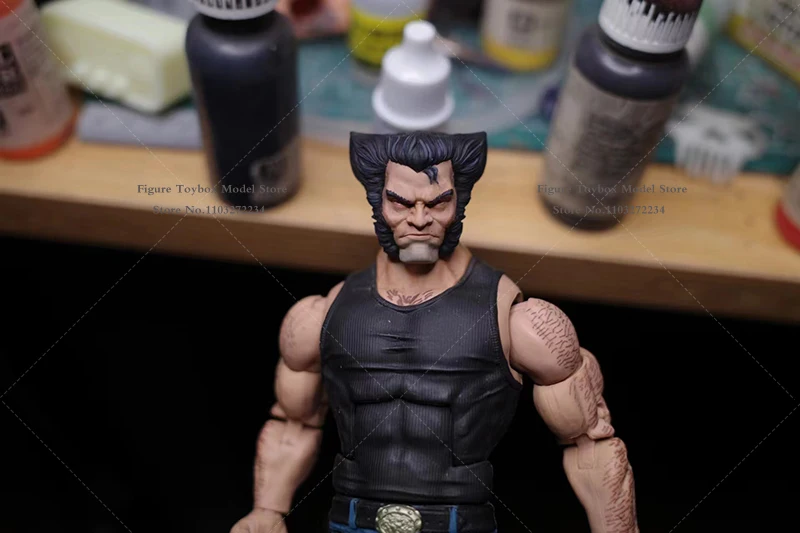 Anime Panited Wolverine Head esculpido, realista, Marvel X-men, super-herói, escultura delicada, modelo de brinquedos para Ml Mezco corpo, 1:12 DIY