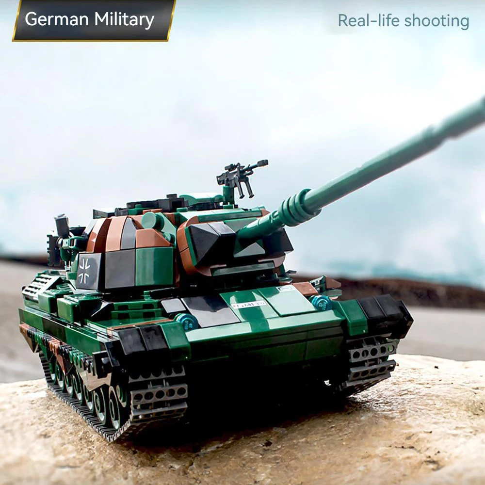 

New Military Weapons Bricks Series Type Leopard 1 Main Battle Tank MOC Bricks Tanks Model Kits Boys Toys WW2 Toys Gifts