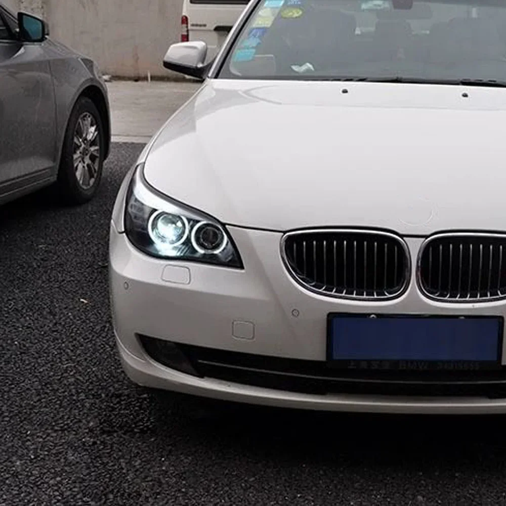 لسيارات BMW 5 Series E60 520 523 525 2003-2010 مجموعة المصابيح الأمامية للسيارات ترقية عالية الجودة سيارة جهاز عرض (بروجكتور) ليد عدسة أداة الملحقات