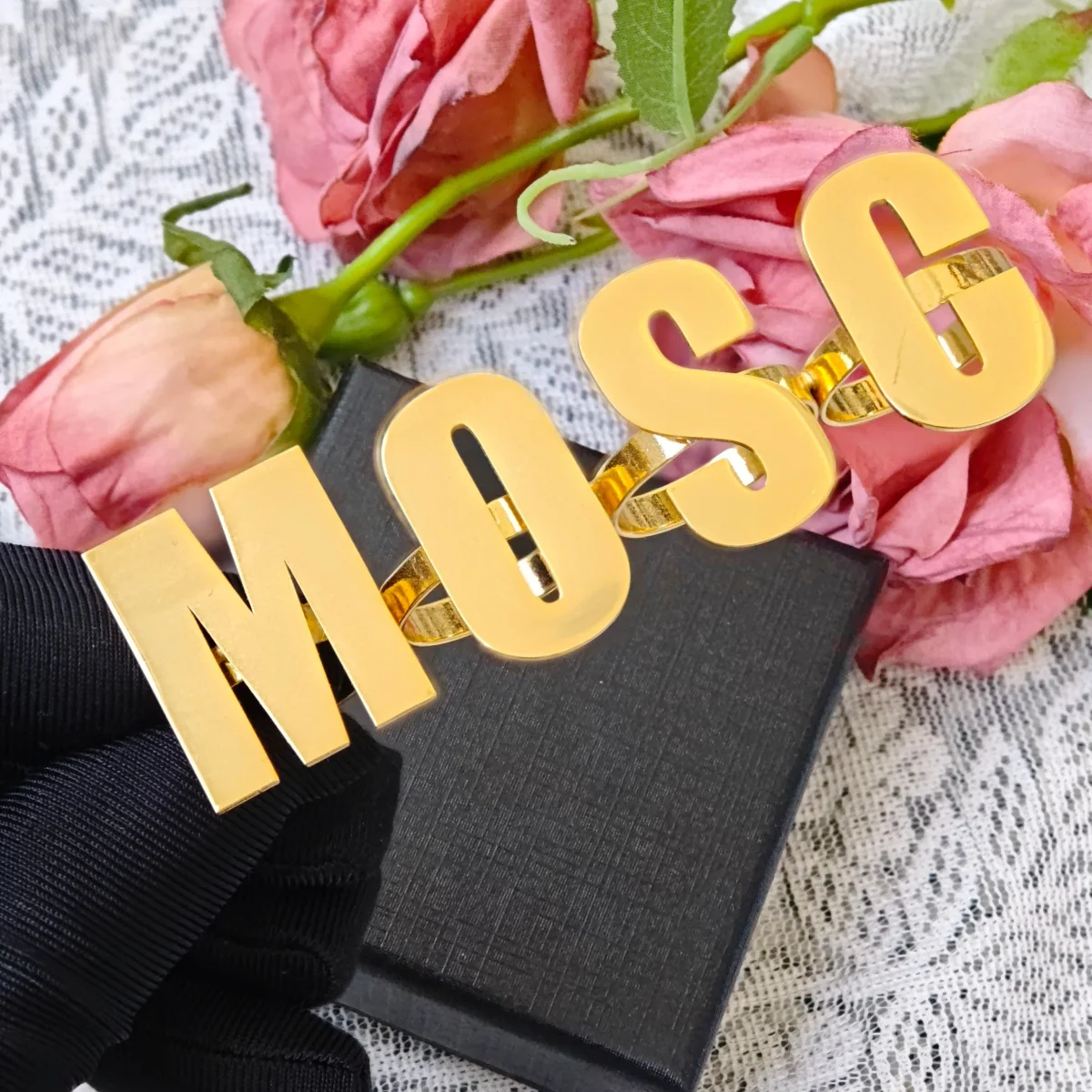 

Customized Stainless Steel Ring Customized Name Ring Hip-Hop Four Finger Ring Christmas Decoration Banquet Party Accessories