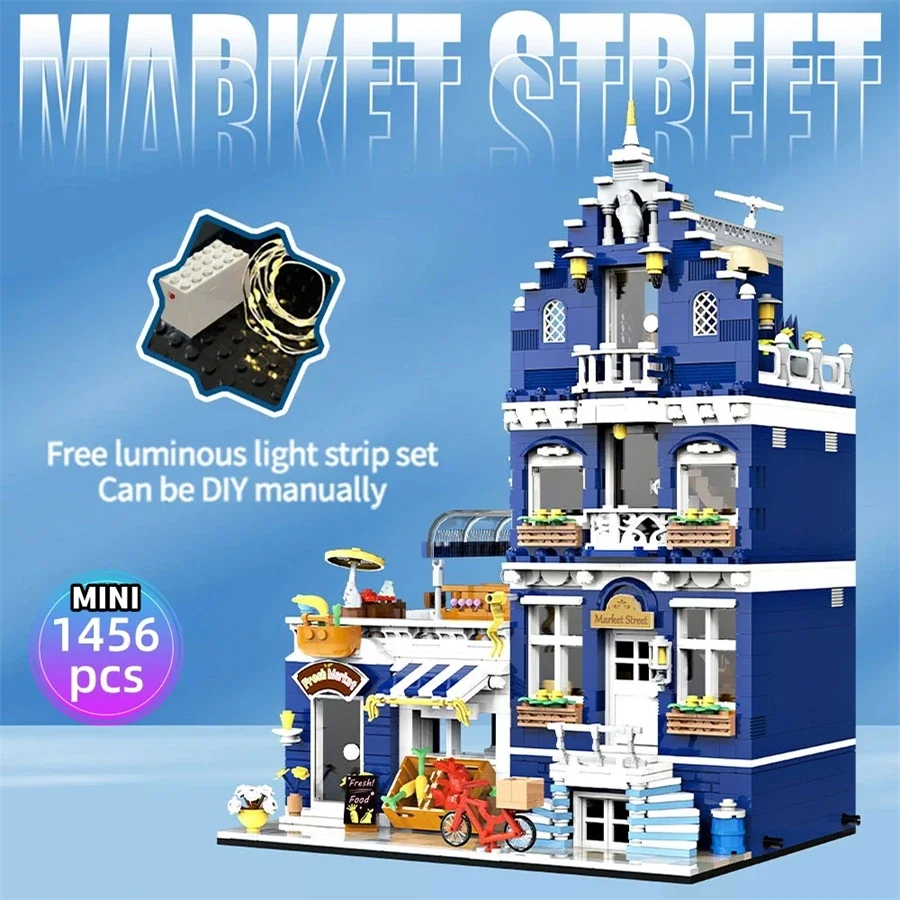 MOC European Villa House ชุดอาคารชุด DIY สร้างสรรค์อิฐก่อสร้างของเล่นเด็ก 3 + ชายหญิงการเรียนรู้ของขวัญ