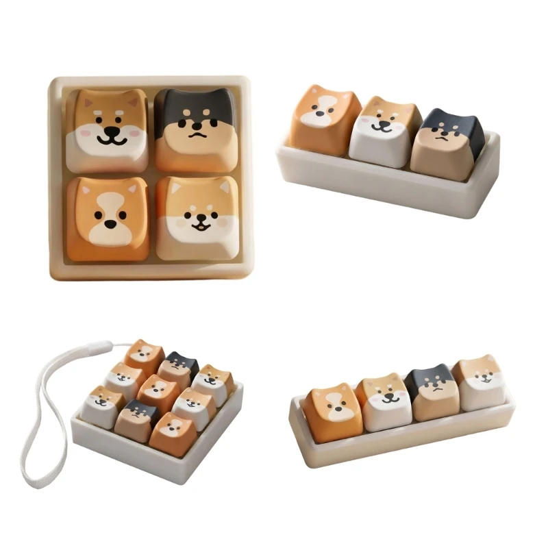 3D-gedruckte Tastatur-Tastenkappe mit niedlichem Hundemuster, Fidgets-Knopf, Geschenk für Freund 55KC – Detail 1