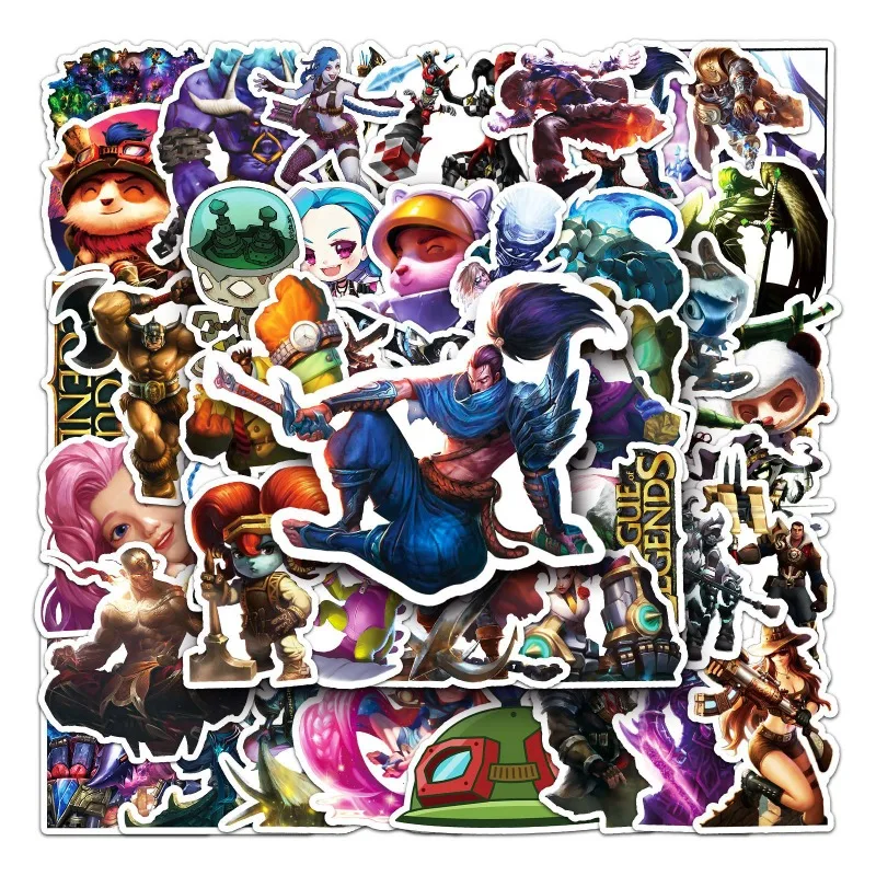 50pcs League of Legends Game Stickers Suitcase Water Cup Stationery Mobile Phone Car Scooter Laptop Refrigerator Decoration