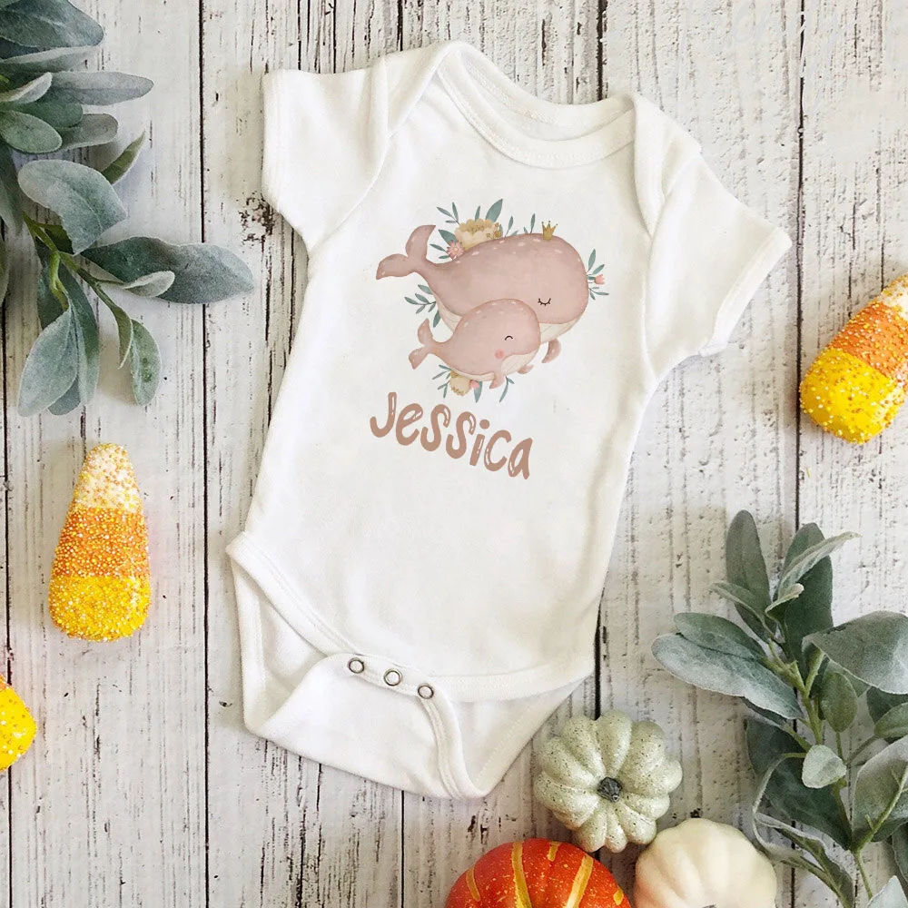 Personalized Monkey with Name Baby Jumpsuit Baby Sustom Name Romper for Infant Shower Gift for Girls Boys Outfit Newbron Clothes