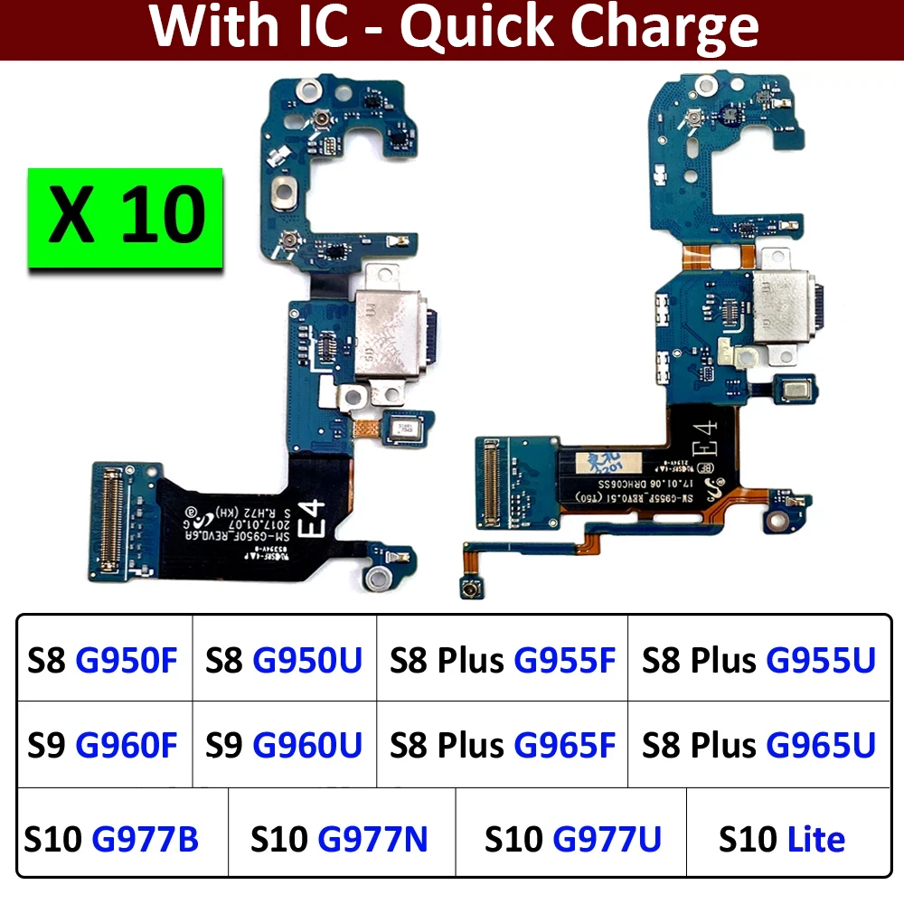 

10Pcs , For Samsung S8 S9 Plus S10 Lite 5G G965F USB Charger Dock Connector Charging Port Microphone Flex Cable